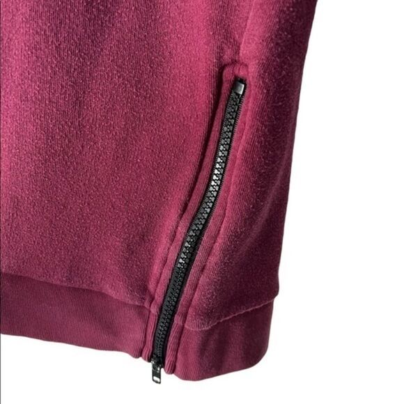 PINK, Maroon, Crewneck with Zip Sides - Picture 2 of 5